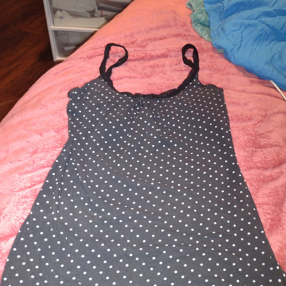 Black Polka Dot Women's Vintage Sleeveless Camisole